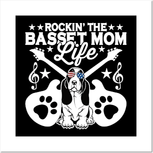 Rockin The Basset Hound Mom Life Dog Lover Guitar Posters and Art